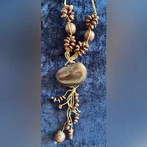 Tribal Wood and Seed Pod Beaded Necklace